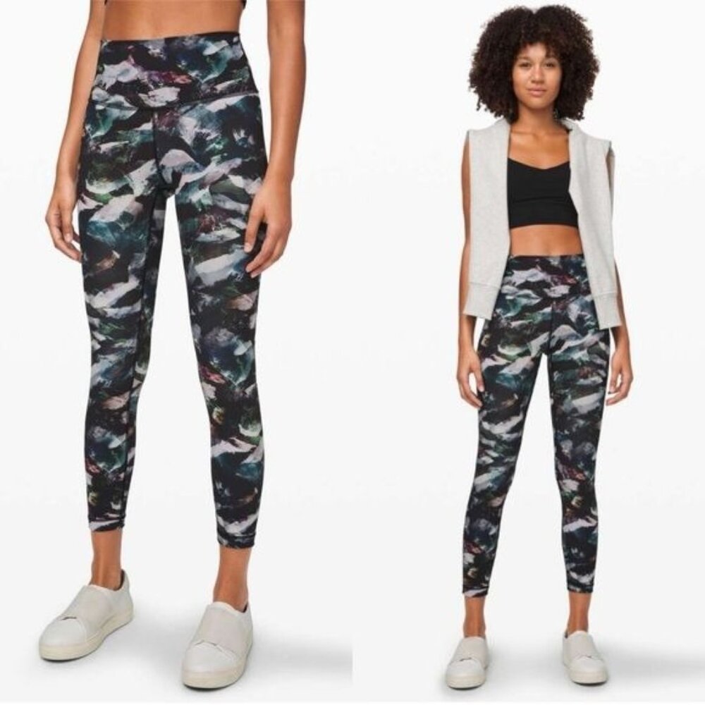 Lululemon Wunder Under HR 25" Tight Legging 4 Glacier Camo Full On Luxtreme
